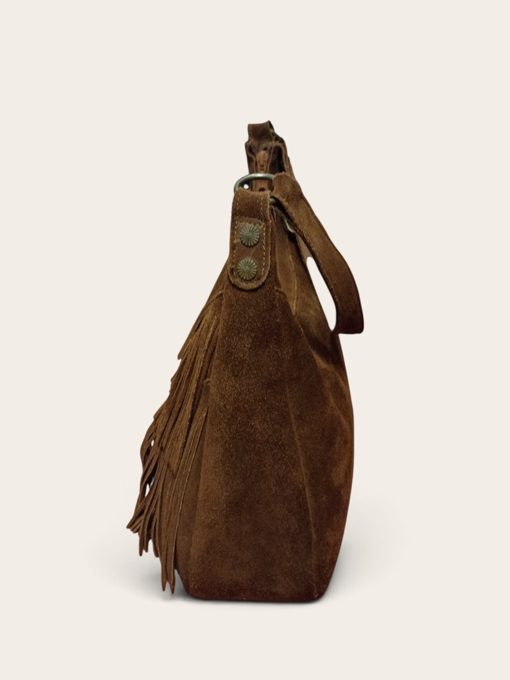 Minnetonka Brown Suede Fringe Hobo Bag - Picture 4 of 9